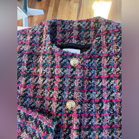 Sandro Buckle Tweed Cropped Jacket S(34) - Picture 8 of 11